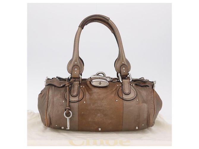 Chloé Chloe Paddington Hand Bag Leather Brown Silver - vista 31