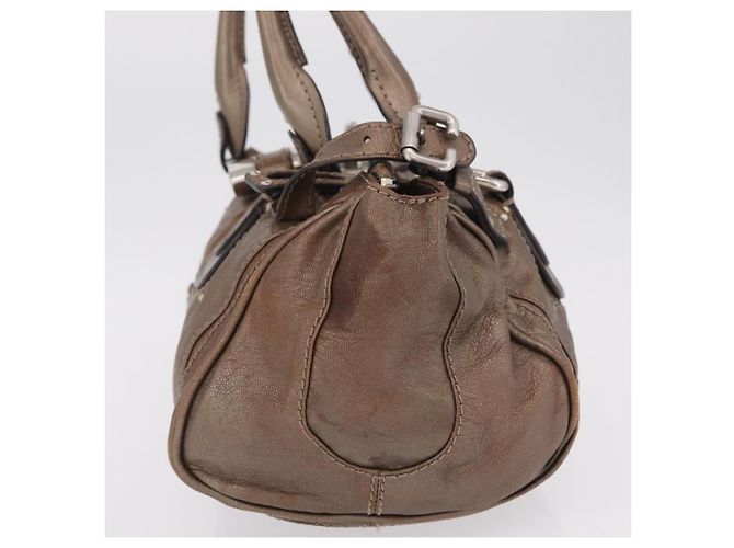 Chloé Chloe Paddington Hand Bag Leather Brown Silver - vista 4