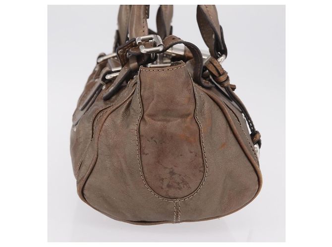 Chloé Chloe Paddington Hand Bag Leather Brown Silver - vista 6