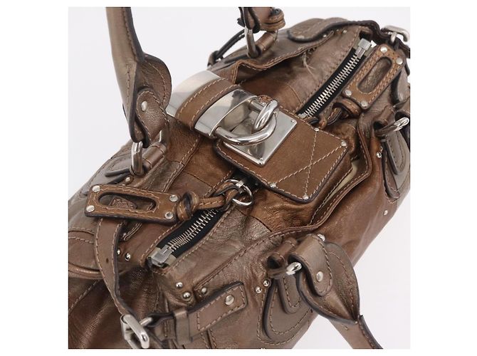 Chloé Chloe Paddington Hand Bag Leather Brown Silver - vista 8