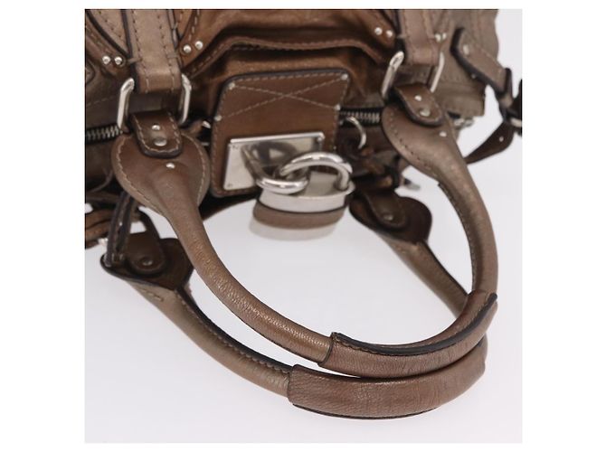 Chloé Chloe Paddington Hand Bag Leather Brown Silver - vista 9