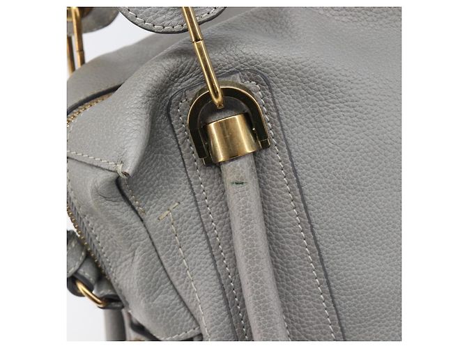 Chloé Chloe Paraty Hand Bag Leather 2way Gray Gold - vista 16