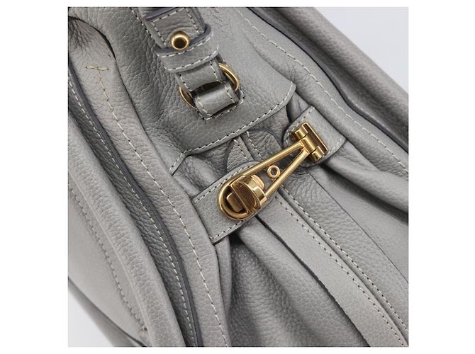 Chloé Chloe Paraty Hand Bag Leather 2way Gray Gold - vista 17