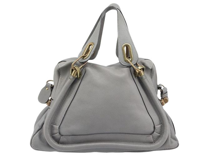 Chloé Chloe Paraty Hand Bag Leather 2way Gray Gold - vista 2