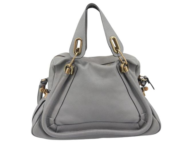 Chloé Chloe Paraty Hand Bag Leather 2way Gray Gold - vista 3