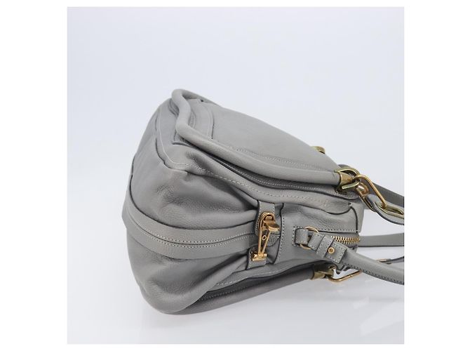 Chloé Chloe Paraty Hand Bag Leather 2way Gray Gold - vista 4