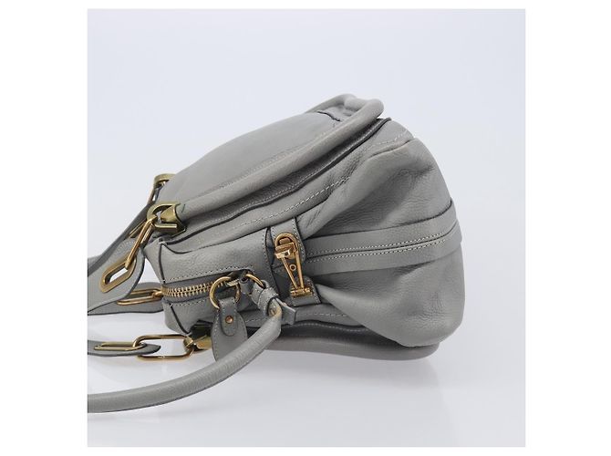 Chloé Chloe Paraty Hand Bag Leather 2way Gray Gold - vista 5