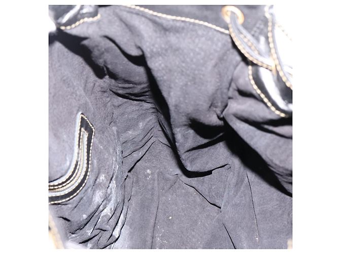 FENDI Bolsa de mão em couro preto e dourado - vista 18