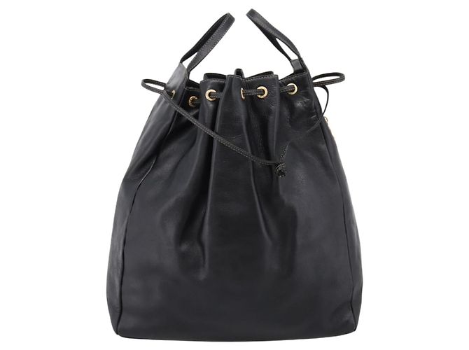 FENDI Bolsa de mão em couro preto e dourado - vista 3