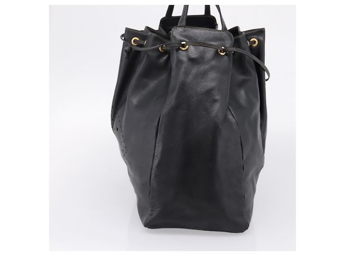 FENDI Bolsa de mão em couro preto e dourado - vista 5
