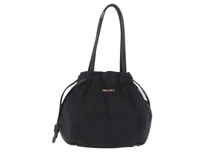 PRADA Tote Bag Nylon Black Gold - vista 2