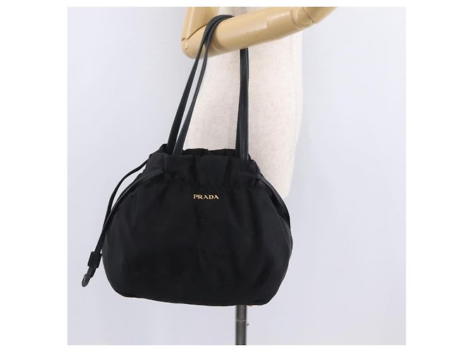 PRADA Tote Bag Nylon Black Gold - vista 26