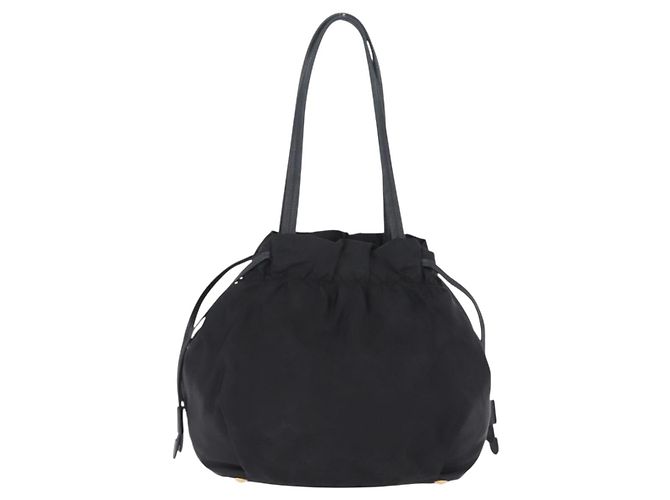 PRADA Tote Bag Nylon Black Gold - vista 3