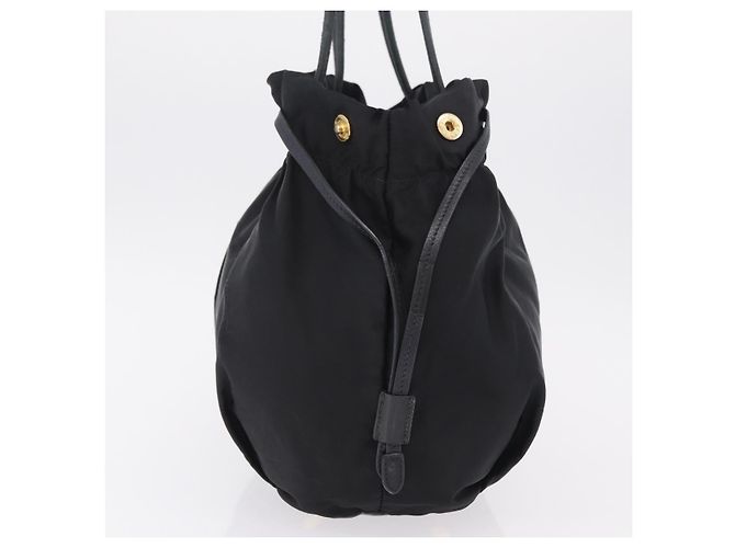PRADA Tote Bag Nylon Black Gold - vista 4
