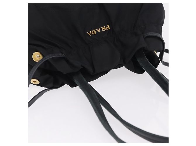 PRADA Tote Bag Nylon Black Gold - vista 6