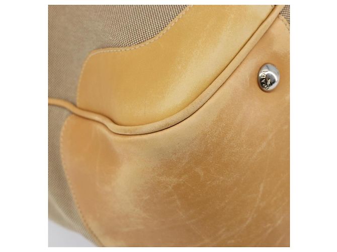 PRADA Sac à main Canvas Beige Silver - vue 13