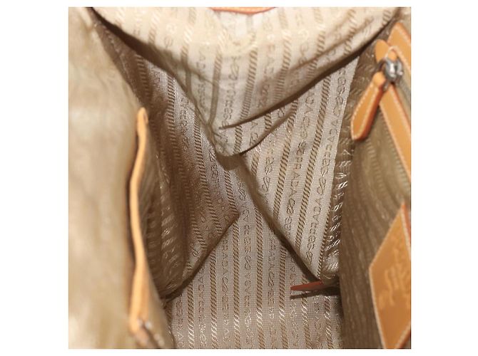 PRADA Sac à main Canvas Beige Silver - vue 23