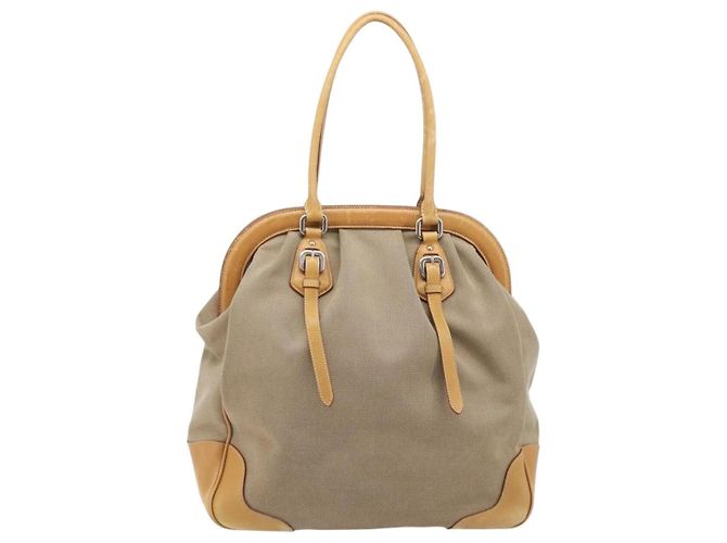 PRADA Sac à main Canvas Beige Silver - vue 3