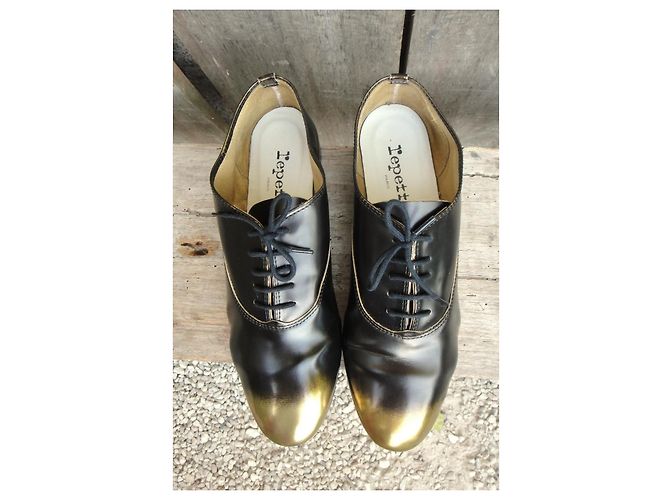 Repetto Oxford Pelle Nere Punta Oro - vista 2