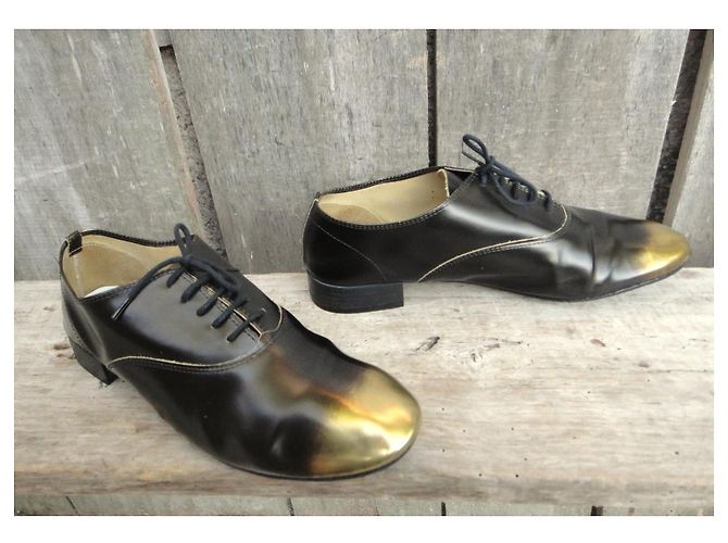 Repetto Oxford Pelle Nere Punta Oro - vista 6