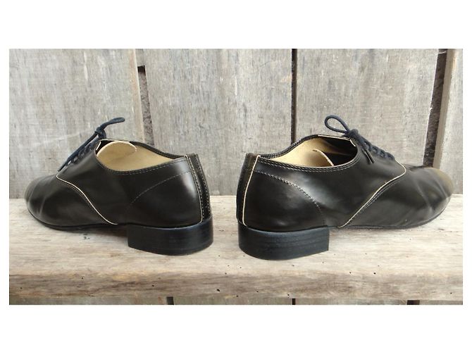 Repetto Oxford Pelle Nere Punta Oro - vista 7