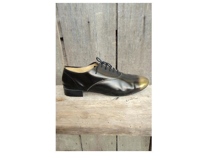 Repetto Oxford Pelle Nere Punta Oro - vista 9