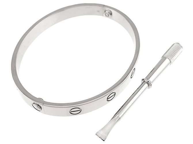 Bracciale Cartier Love Bangle in oro bianco 18K - vista 3