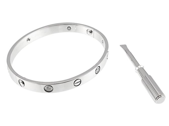 Bracciale Cartier Love in oro bianco - vista 3