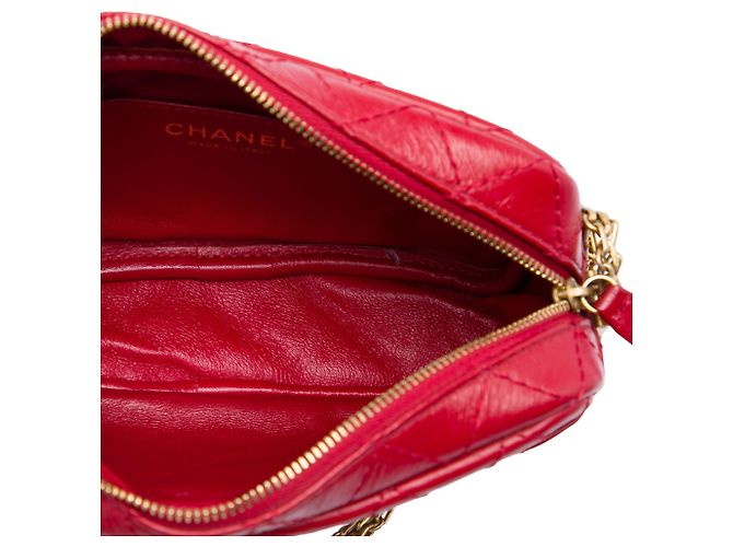 Borsa Camera Chanel Reissue Mini in pelle di vitello invecchiata matelassé rossa - vista 4
