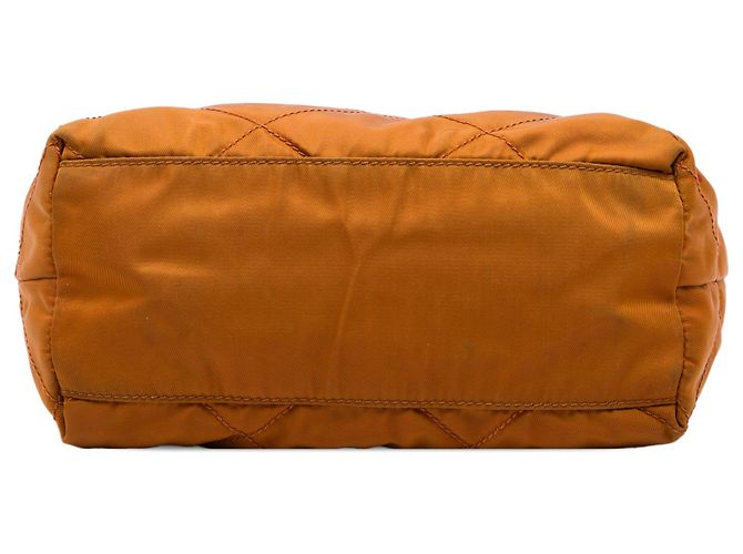 Tote Prada em Tessuto Impuntu Castanho com Corrente - vista 3