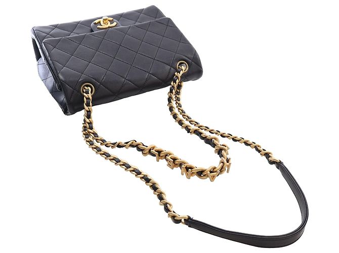 Chanel Black Quilted Lambskin Logo Letters Chanel Touch Chain Flap - view 11