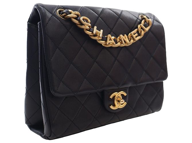 Chanel Black Quilted Lambskin Logo Letters Chanel Touch Chain Flap - view 13