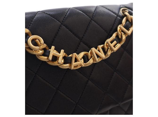Chanel Black Quilted Lambskin Logo Letters Chanel Touch Chain Flap - view 6