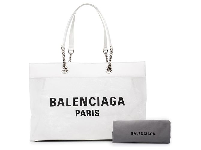 Borsa Tote Balenciaga White Large Mesh Duty Free - vista 7