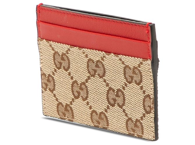 Tarjetero Gucci de lona GG beige - vista 2