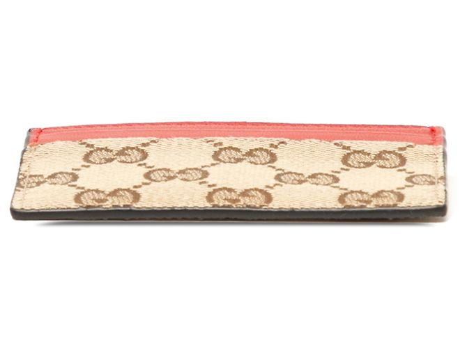 Tarjetero Gucci de lona GG beige - vista 3