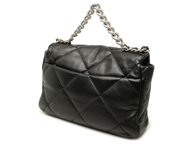 Chanel 19 Flap Large in pelle d'agnello nera - vista 2