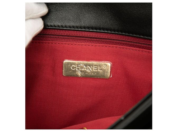 Chanel 19 Flap Large in pelle d'agnello nera - vista 5
