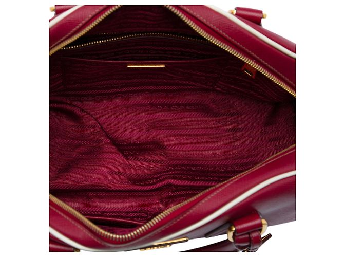 Sac à main Bowling Prada Red Saffiano Lux - vue 4