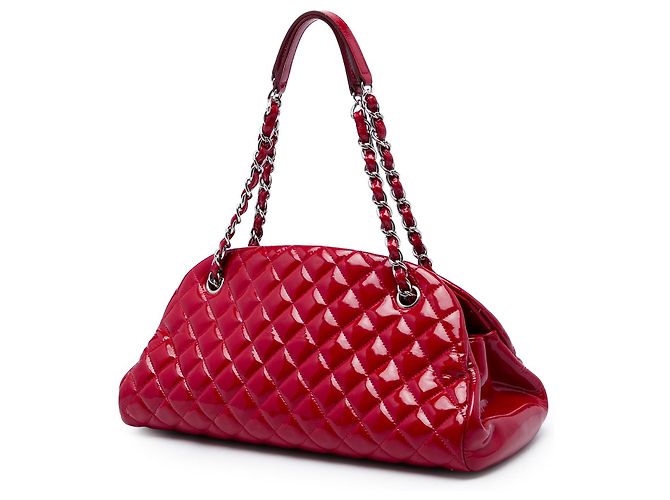 Borsa Bowling Chanel Red Medium Quilted Patent Just Mademoiselle - vista 2