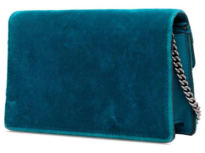 Gucci Mini Dionysus Crossbody in velluto blu - vista 2