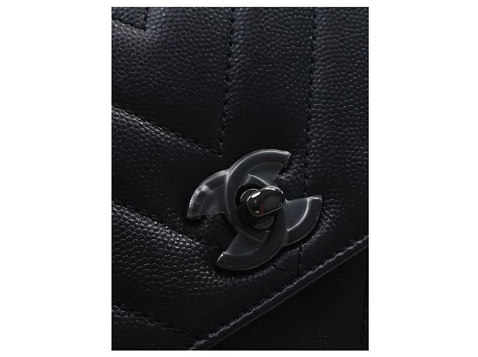 Chanel Black Small Chevron Caviar So Black Coco Top Handle Bag - Ansicht 5