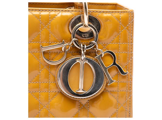 Dior Yellow Medium Patent Cannage Lady Dior - vista 5