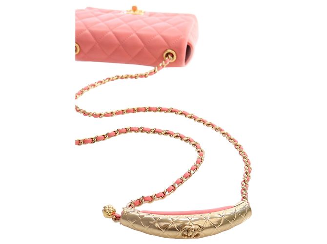 Chanel Pink Mini CC Quilted Lambskin Chain Flap - vista 10