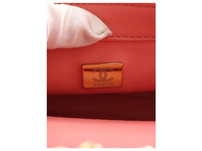 Chanel Pink Mini CC Quilted Lambskin Chain Flap - vista 11