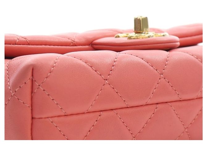 Chanel Pink Mini CC Quilted Lambskin Chain Flap - vista 12