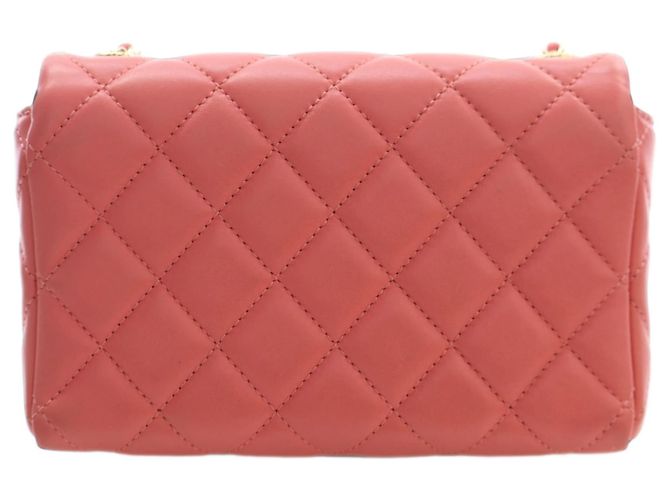 Chanel Pink Mini CC Quilted Lambskin Chain Flap - vista 2