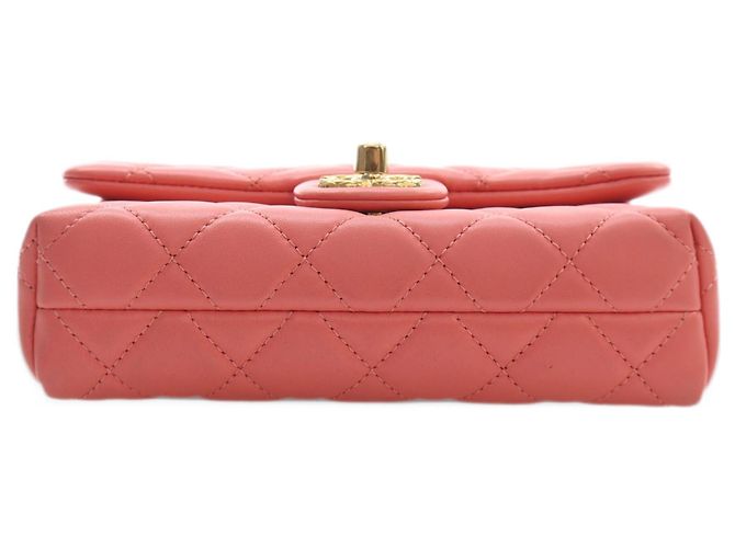 Chanel Pink Mini CC Quilted Lambskin Chain Flap - vista 3
