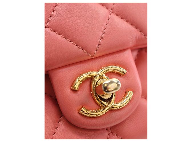 Chanel Pink Mini CC Quilted Lambskin Chain Flap - vista 5