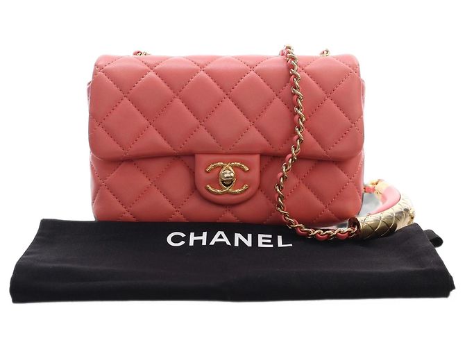 Chanel Pink Mini CC Quilted Lambskin Chain Flap - vista 6